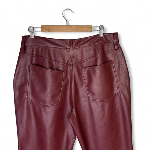 Madewell The Perfect Vintage Straight Jean Faux Leather Edition 32 Dark Cabernet - Picture 5 of 14